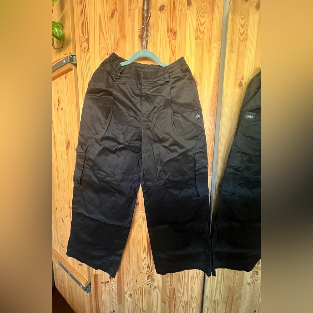 Black Wide-Leg Utility Pants - Unknown Brand